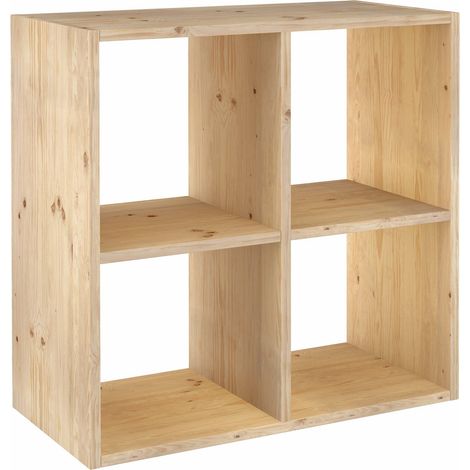Étagère modulaire 4 Cubes Dinamic, Bois Massif pin - 70,8 x 70,8 x 33 cm (1/5)