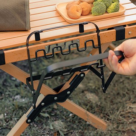 Support à sac poubelle extra large pliable, robuste et portable pour extérieur en acier noir. (1/5)