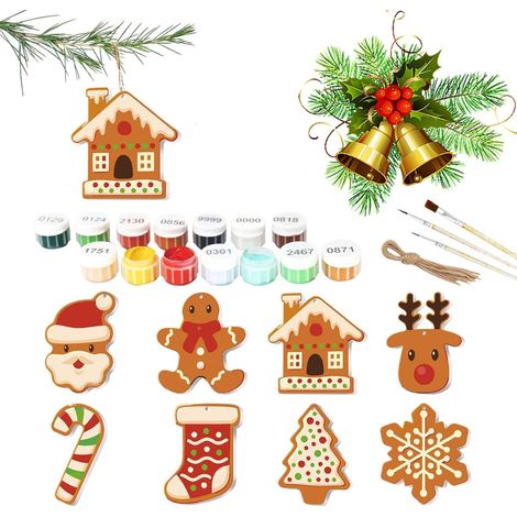 Décorations de Noël inachevées, pendentif en pain d'épice fait main, décorations pour la maison (1/5)