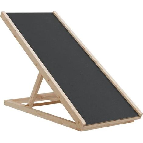 Rampe pour chien grise 100x40 cm en bois de cèdre massif