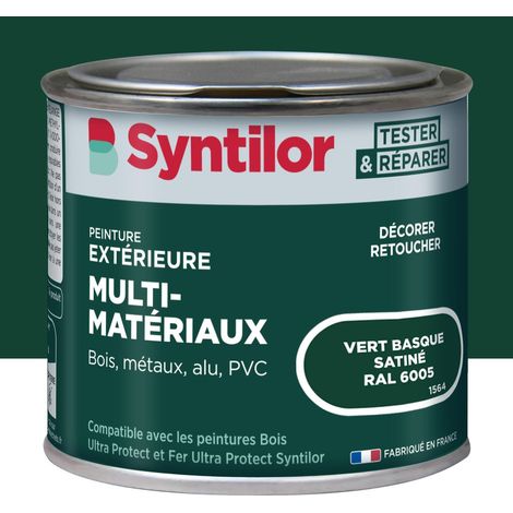 SYNTILOR Peinture exterieure bois, aluminium, pvc . SYNTILOR vert basque satine 125ml (1/4)