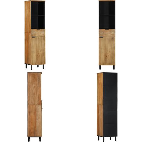 vidaXL Armoire salle de bain marron 38x33x160 cm bois massif manguier (1/5)