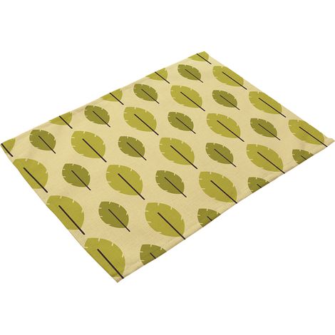 Tapis De Table En Coton Et Lin - Coussinet Thermorésistant Imprimé - Pour Cuisine Et Salle À Manger - Lot De 5 (1/2)