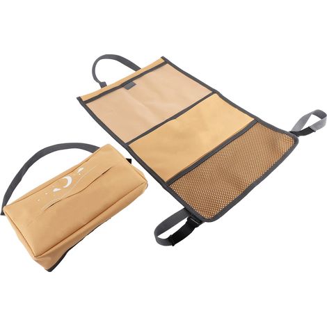 Sacs de rangement pour dossier de voiture + boîte à mouchoirs suspendue multi-poches, ensemble universel gauche et droit (1/5)
