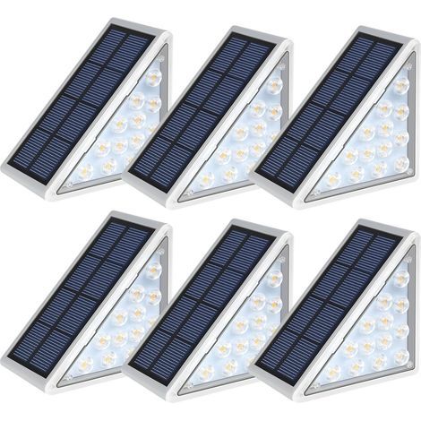 Wasserdichte LED-Solar-Stufenleuchten für den Außenbereich, Solar-Terrassenleuchten (IP67) für Garten, Terrasse, Garten, Gehwege, Haustür, Einfahrt und Veranda (6er-Pack) (1/5)