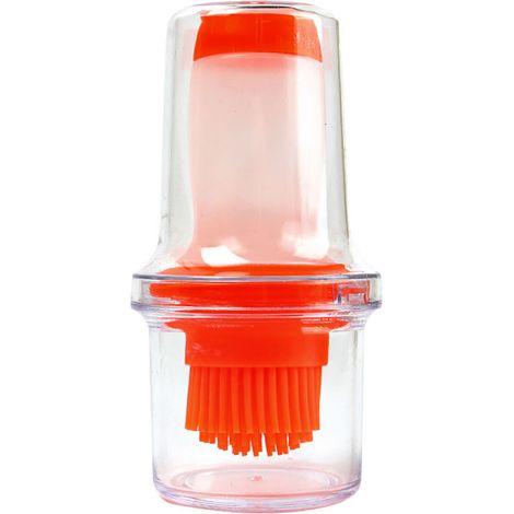 Silicone Bbq Huile Bouteille Brosse Cuisson Pâtisserie Brosse Sauce Silicone Pliant Entonnoir Brosse De Nettoyage(orange) (1/5)