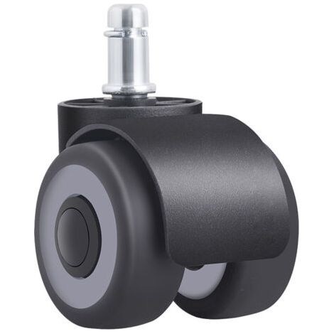 Set mit 1 Rollen für Bürostühle, 11 x 22 mm, Doppelrad-Design, zerkratzen nicht den Boden, Durchmesser: 50 mm (1/5)
