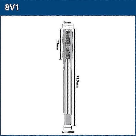 Taraud pour filetage de valve de pneu 5v1 5v2 8v1 8v2 10v1 Tarauds à coupe droite à goujures droites Outils manuels pour filetage de vis-taraud - 8V1-CN (1/5)