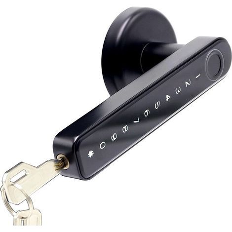 Cerradura inteligente, desbloqueo por huella dactilar, código, aplicación, contraseña, llave, carga USB, Bluetooth, negro (1/5)