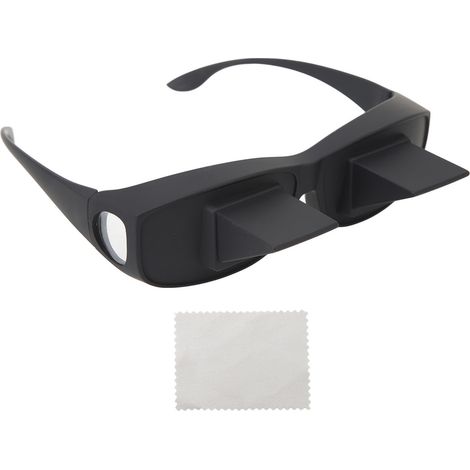 Lunettes paresseuses à prisme 90° horizontales – Verres optiques HD pour lire et regarder la télévision au lit, noir (1/5)