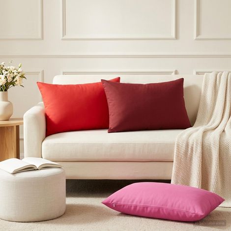 Housse de coussin 2 pcs HEERLEN Rose 50 x 75 cm Polyester (1/5)