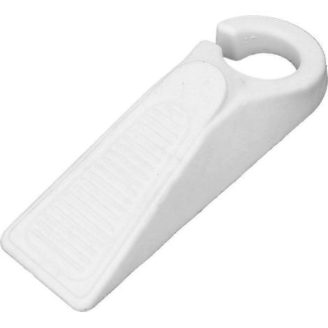 Weißer Türstopper aus Gummi mit Haken, 129 mm Antirutschkeil zum Schutz von Böden in Wohnung und Büro (1/4)
