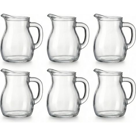 Set 6 Caraffe Bistrot 25 cl in Vetro per Succhi Vino Bevande mini brocca con Linea Segnalimite di Taratura MID collezione Bistrot Bormioli per Succhi Vino Bevande (1/5)