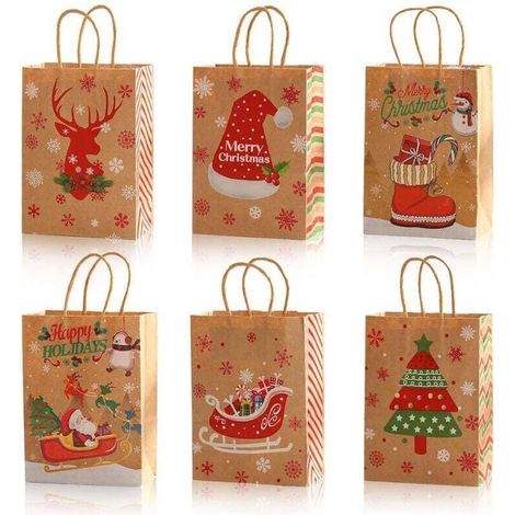 POCHETTE CADEAU 30 sacs cadeaux de Noël, sacs en papier pour Noël et fêtes (1/4)