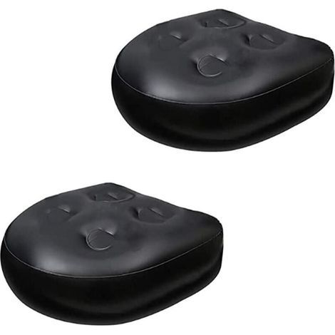 Siège de spa noir pour jacuzzi, coussin surélevé multifonctionnel, oreiller gonflable imperméable, oreiller de baignoire de massage, dossier de baignoire souple (1/4)