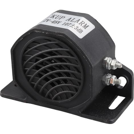 Alarme de recul 12V-48V 107±3dB(A) avertisseur sonore BiBi pour voiture, buzzer d'avertissement étanche IP67, klaxon de marche arrière pour camion, excavatrice, engins de chantier (1/5)