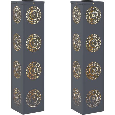 Set di 2 lampade da terra solari moderne 18 x 18 x 80 cm in acciaio antracite 020052603