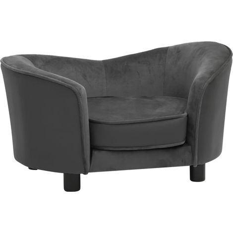Sofá para perro 69 cm felpa y sintético gris oscuro 020000168 (1/5)