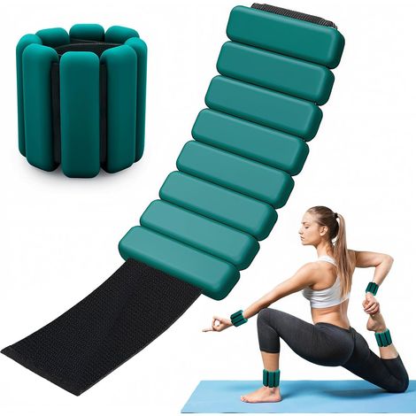 2 PCS Poids Réglables pour Poignets et Chevilles, 0.45KG & 0.9KG - Manchettes Poids Amovibles, Femmes et Hommes pour Fitness, Yoga, Running, Musculation, Cardio, Pilates, Marche Sportive (1/5)