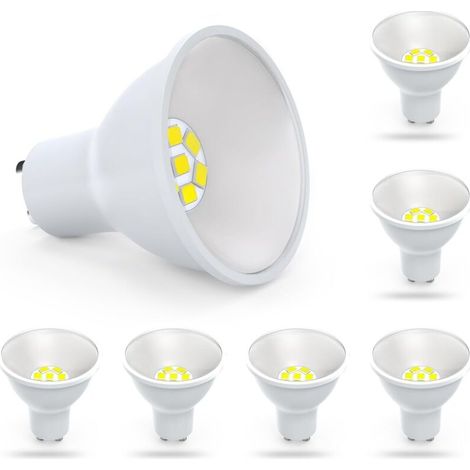 GU10 LED-Lampe GU10 LED-Lampe 6er-Pack 5W GU10 LED-Lampe Spot 5W, geeignet für die Beleuchtung auf Einbaustrahlschienen, 110V, 6000K weißes Tageslicht, nicht dimmbar (1/5)