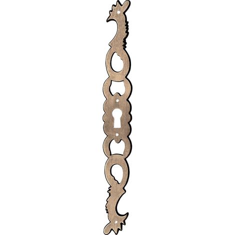 Entrée coq en zamak - à gauche - finition laiton vieilli - 194 x 24 mm - CADAP
