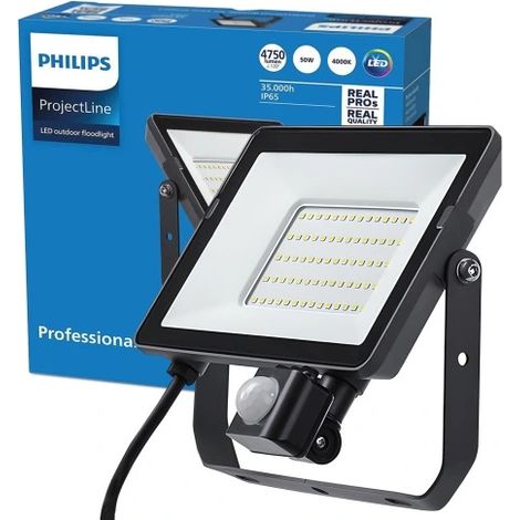 Proyector LED de 50 W y 4000 K con protección IP65 y sensor de movimiento PHILIPS (1/5)