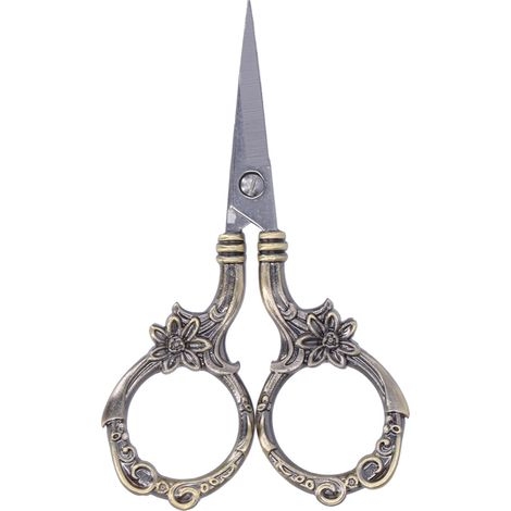 Vintage Flower Scissors DIY European Style Needlework Embroidery Retro Craft CollectionBronze (1/5)