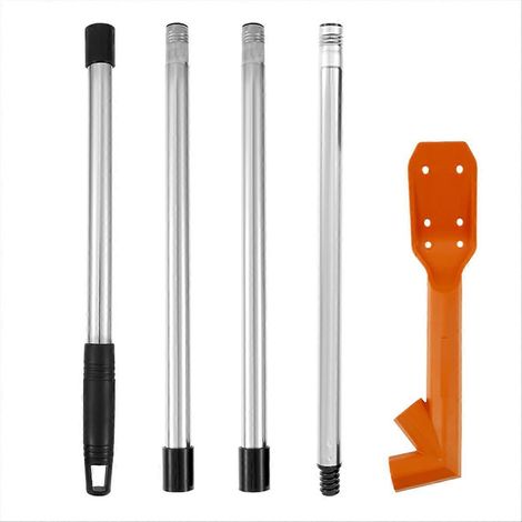 Outil de nettoyage de canalisations avec long manche, déboucheur de drains ergonomique, pelle à feuilles pour toiture, jardin et rue (1/5)