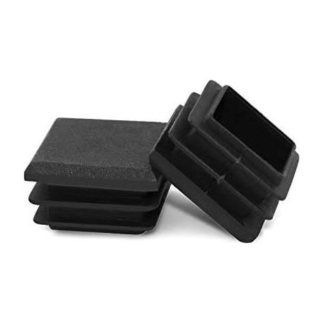 20 PCS 25 x 25 mm bouchons à lamelles pour tube carré, embout de bouchon en plastique noir carré pour tube de tuyau, plastique polyéthylène, bouchons d'extrémité (1/5)