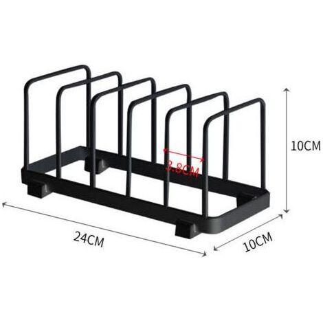 Assiette Organisateur, Égouttoir à Vaisselle, Supports à Assiettes, Organisateur d'Étagère à Assiettes, Rangement de Planche à Découper pour Cuisine Comptoir Placard (Noir, 2 Pièces) (1/5)