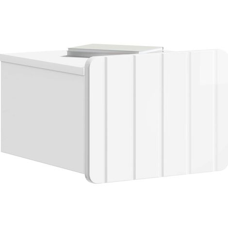 Maison Exclusive - Mobiletto da notte a muro 2 pcs Bianco Lucido 33 x 34,5 x 24 cm