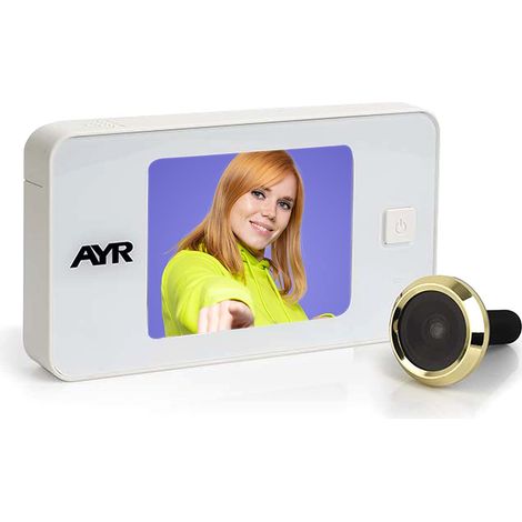 AYR Spioncino digitale 752. Diverse finiture che si adattano all'estetica della tua porta, bianco/ottone (1/2)