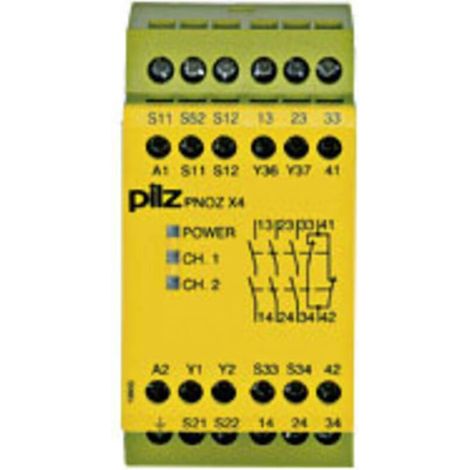 [NEUWERTIG] B-Ware Pilz Sicherheitsschaltgerät PNOZ X4 230VAC 3n/o 1n/c Schütz 240V 7A 45x87x121mm