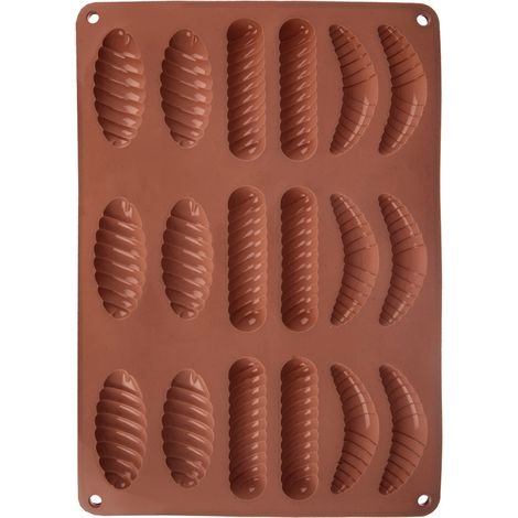 Pralinen-Keksform, Silikon, braun, Backform, 33 cm
