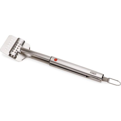 Joseph Joseph GrillOut™ Pinze, con testa retrattile e design 2 in 1, perfette per maneggiare il cibo sulla griglia, in acciaio inox, facili da pulire e riporre - colore acciaio inox