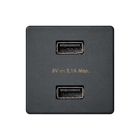 Cargador USB doble tipo A hembra Simon 27 Play  Negro