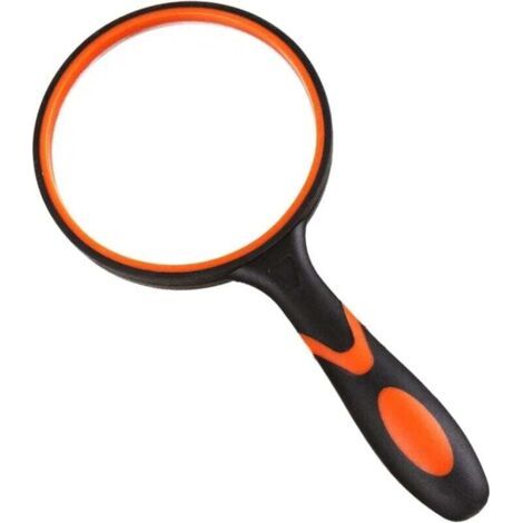 Loupe de lecture (orange et noire), loupe de lecture 10x, loupe pour enfants, loupe, loupe de lecture à main, loupe 10x pour enfants, loupe avec poignée, loupe de lecture à main
