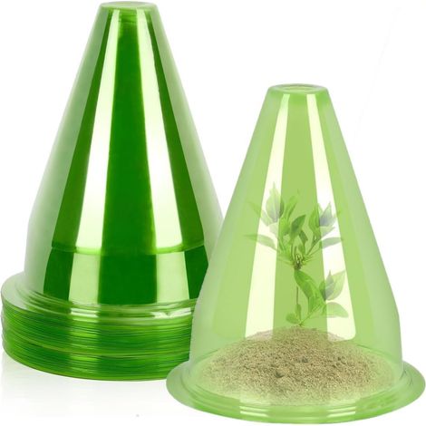 24 Cloches pour plantes, 24cm x 20cm, Plastique PET, Transparent, Protection gel et insectes, Jardinage domestique (1/5)