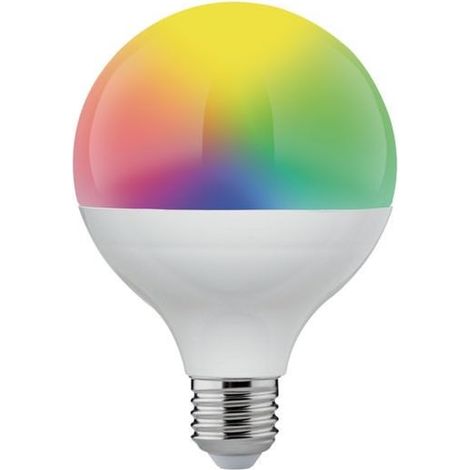 Ampoule LED globe 95mm connectée E27 RGB 1521 lm, équiv. 100W, variation blanc & couleur, sans fil Tuya (1/2)