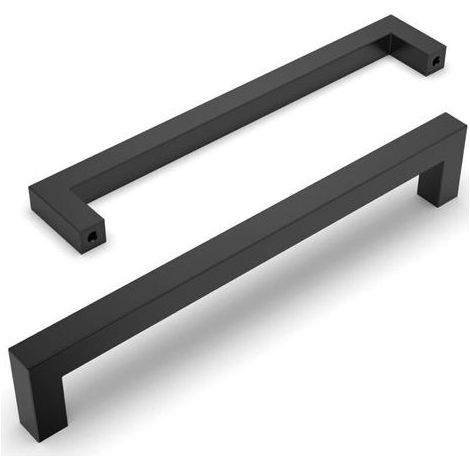 Set mit 10 schwarzen Küchenschrankgriffen, 192 mm Lochabstand, Edelstahlgriffe für Schränke und Küchentüren (1/5)