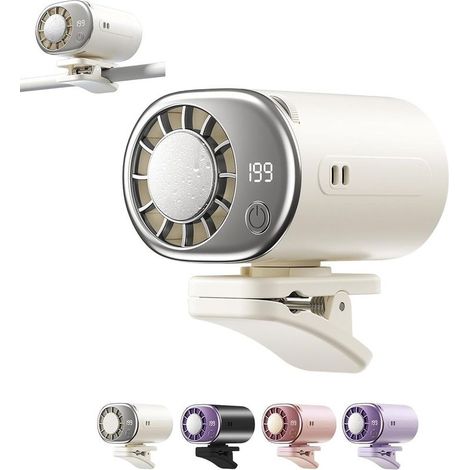 Ventilateur portable multifonction avec clip et mode tour de cou – ventilation réglable – refroidisseur personnel USB – rotation 360° (1/5)