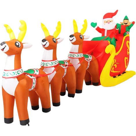 Renne Géant Gonflable de Noël,3.7 m Décorations avec Lumières LED Décorations De Noël Renne D'Extérieur pour Nouvel an Fête Bureaux École Appartement Jardin (1/5)