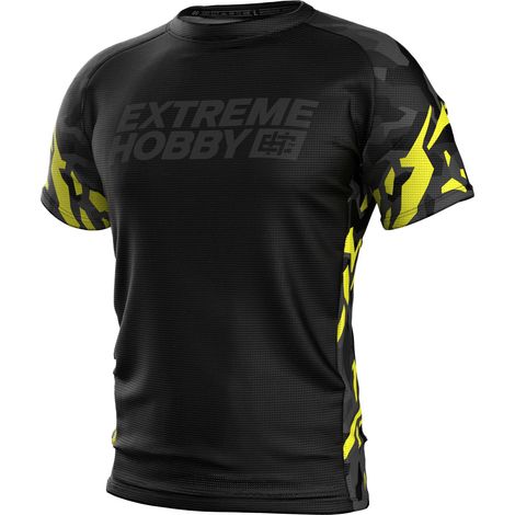 Maglietta tecnica Extreme Hobby Black Panther nera e gialla taglia L