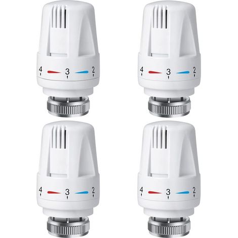 4 PCS Tête Thermostatique Radiateur, Tête Thermostat Radiateur TRV M30 x 1,5, Vanne Thermostatique Radiateur, Vannes de Radiateur de Radiateur pour Système de Chauffage pour Maison et Bureau (1/5)