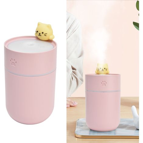 Humidificador + Mini humidificador USB con LED para el hogar y la oficina – 260 ml, ABS, 11,5 x 7,5 cm, 2 W, temporizador de 5 horas, para coche y oficina, silencioso (1/5)