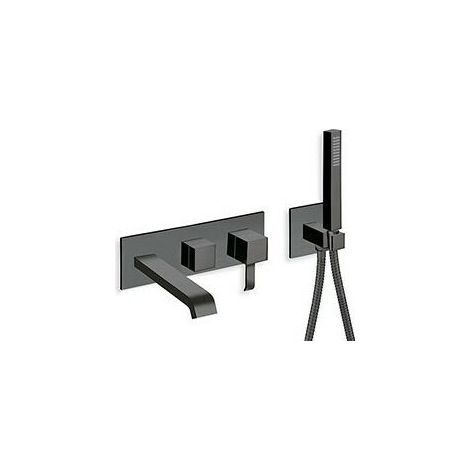 FACADE EXTERNE QUADRI BAIN DOUCHE MURAL 2 SORTIES BLACK MAT EX QM108 - CRISTINA ONDYNA QM10213 (1/4)