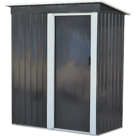 Casetta da giardino in acciaio galvanizzato grigio BIRON - 1,1m² (1/5)
