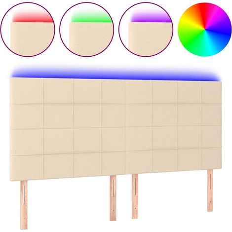 Maison Exclusive - Cabecero con luces LED tela crema 160x5x118/12 (1/5)