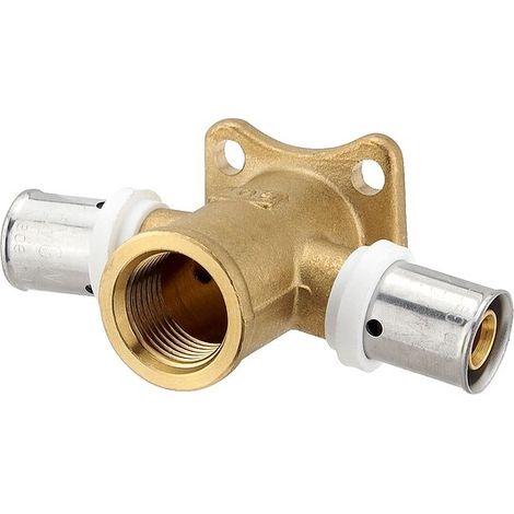 Pressfitting-Wandwinkel 52 mm - doppelt - für Serienverbindungen - 16 x 2,0 mm - 1/2 Zoll IG