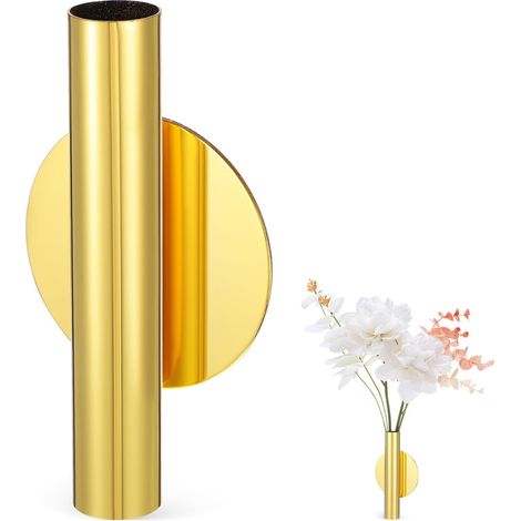 Vase mural générique de style nordique doré pour niche, installation adhésive, élégant pot fleurs (1/5)